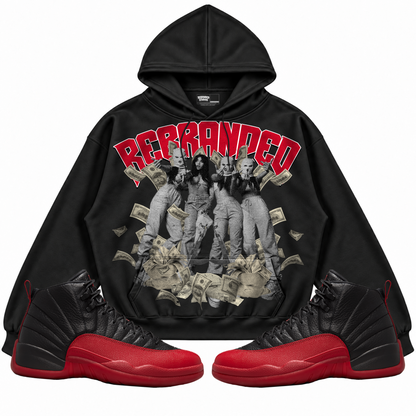 Rebranded Studios apparel — front styled with matching sneakers