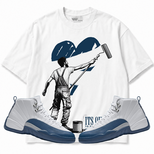 Rebranded Studios apparel — front styled with matching sneakers