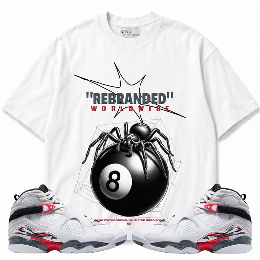 Rebranded Studios apparel — front styled with matching sneakers