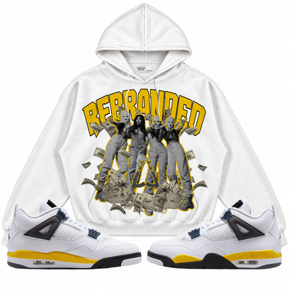 Rebranded Studios apparel — front styled with matching sneakers