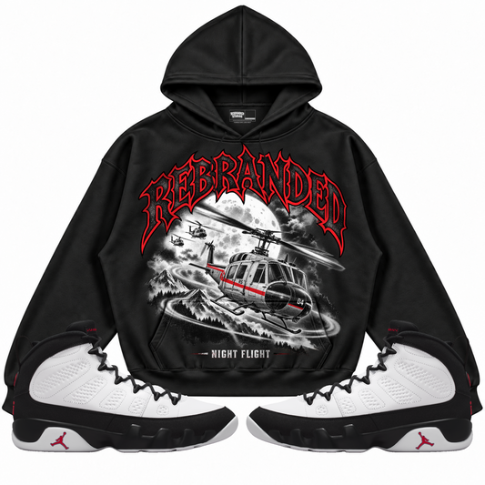 Rebranded Studios apparel — front styled with matching sneakers