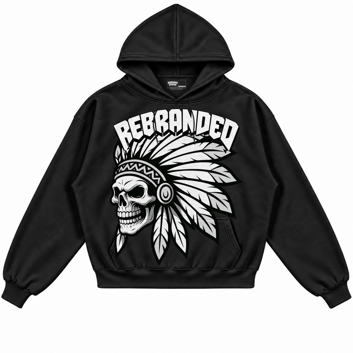 Rebranded Studios apparel — front without sneakers