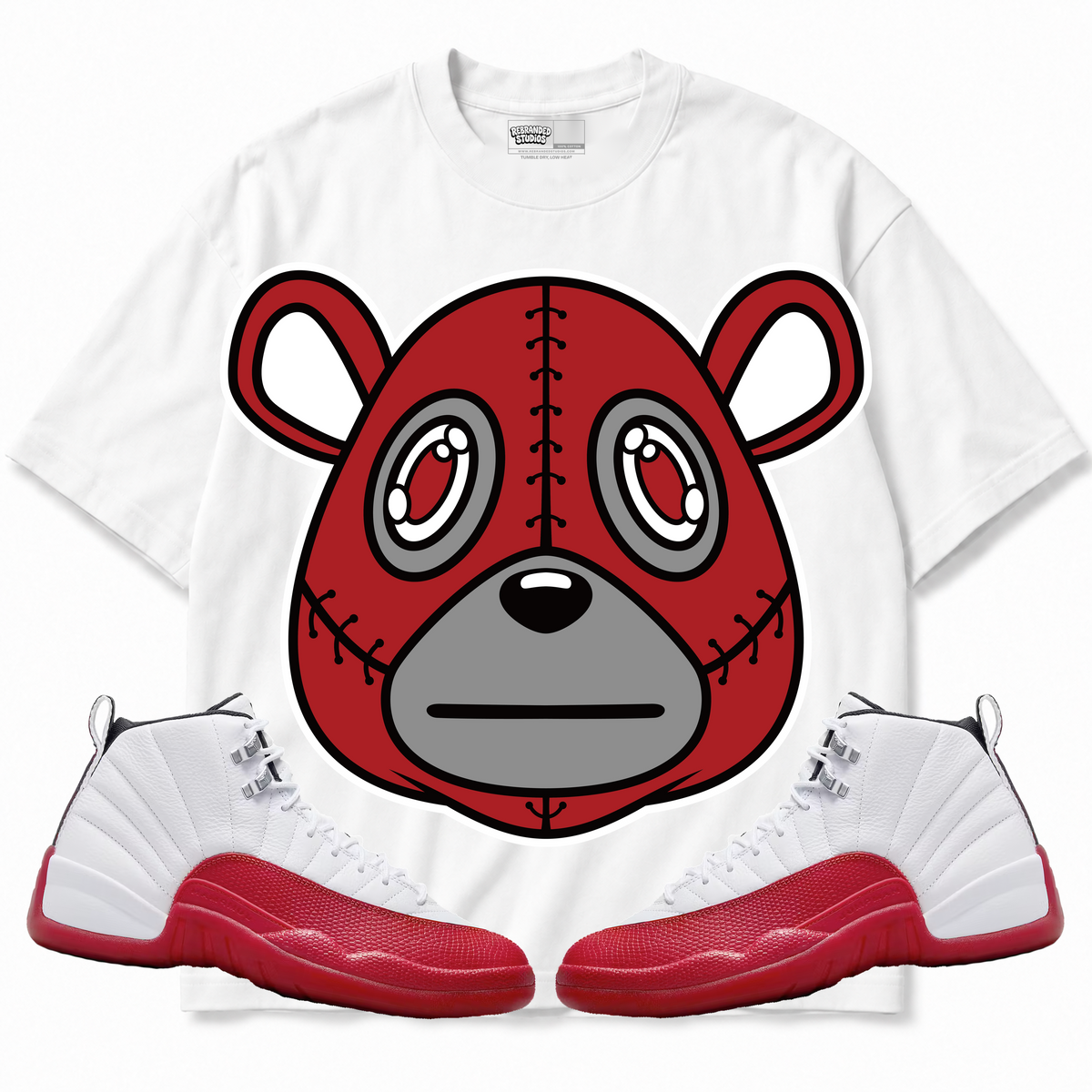 Rebranded Studios apparel — front styled with matching sneakers