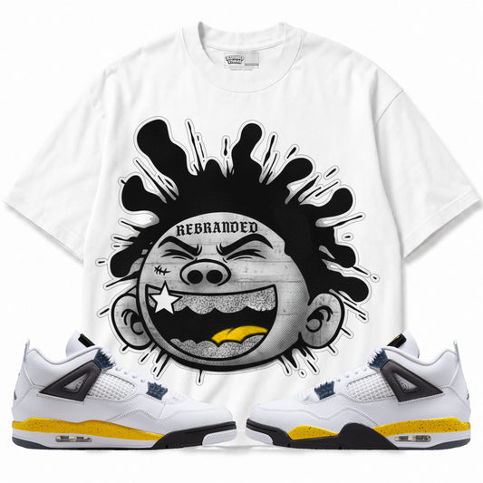 Rebranded Studios apparel — front styled with matching sneakers