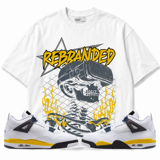Rebranded Studios apparel — front styled with matching sneakers