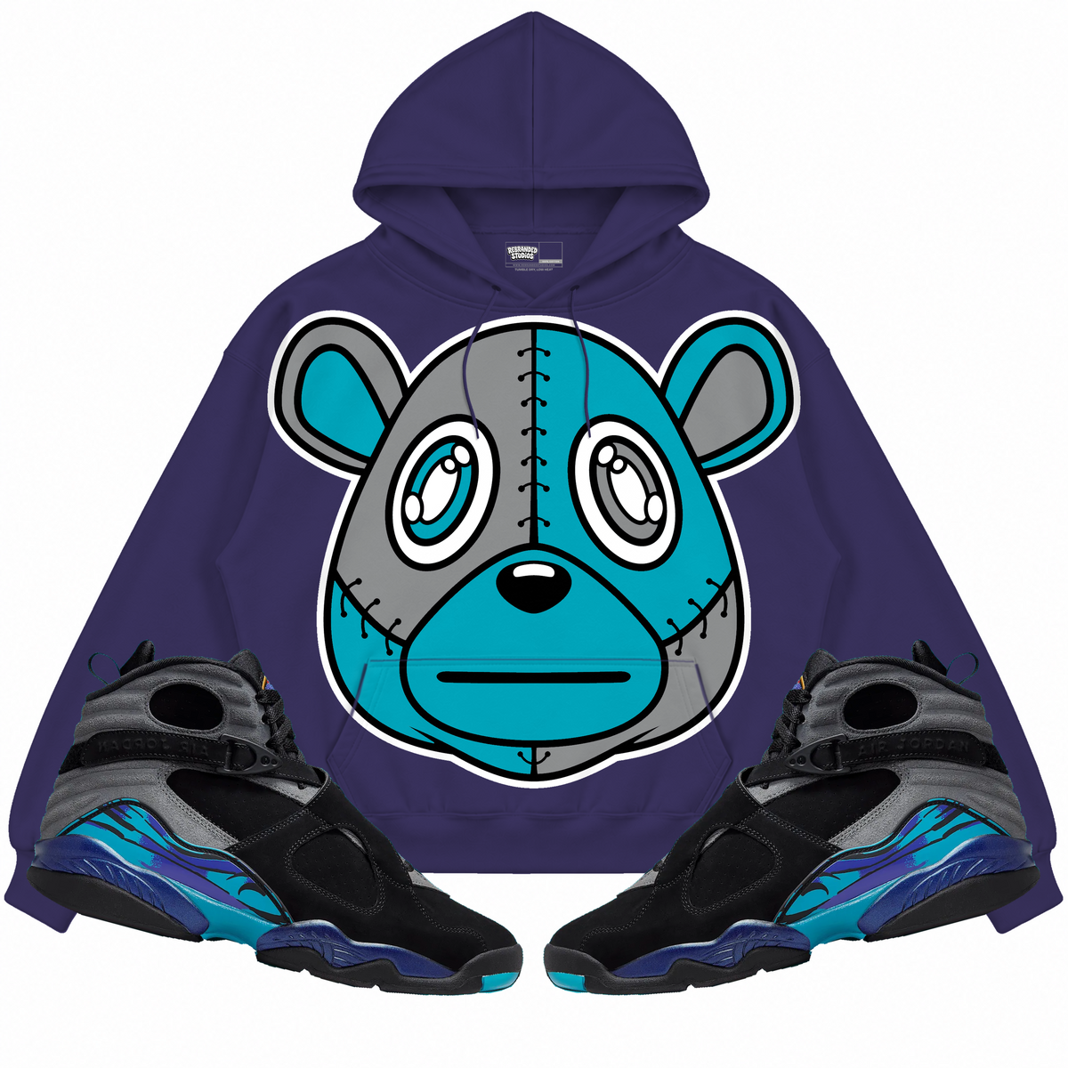 Rebranded Studios apparel — front styled with matching sneakers