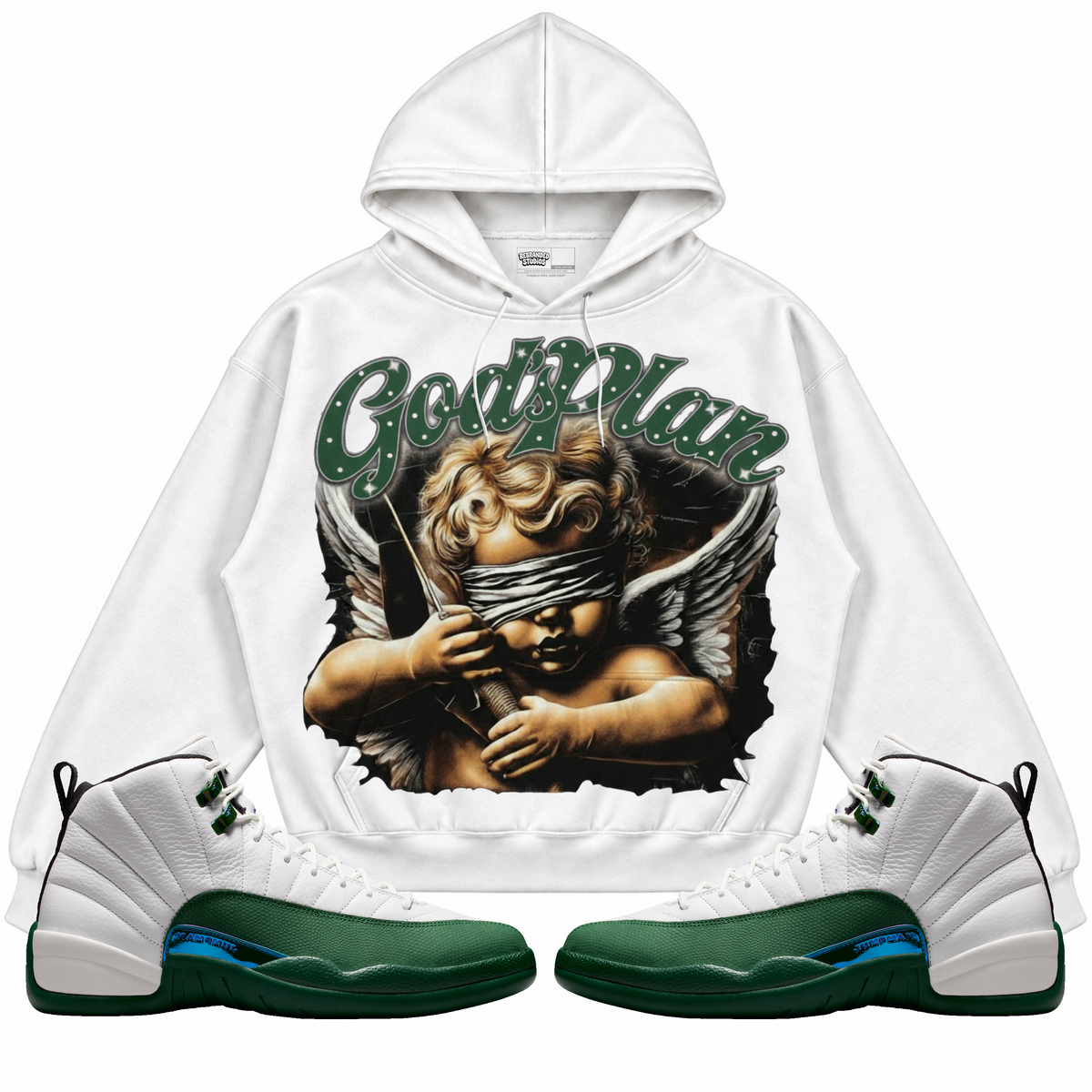 Rebranded Studios apparel — front styled with matching sneakers
