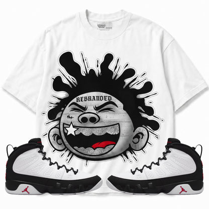 Rebranded Studios apparel — front styled with matching sneakers