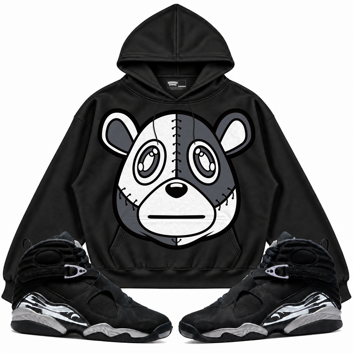 Rebranded Studios apparel — front styled with matching sneakers