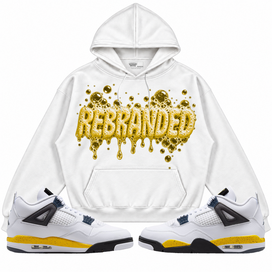Rebranded Studios apparel — front styled with matching sneakers