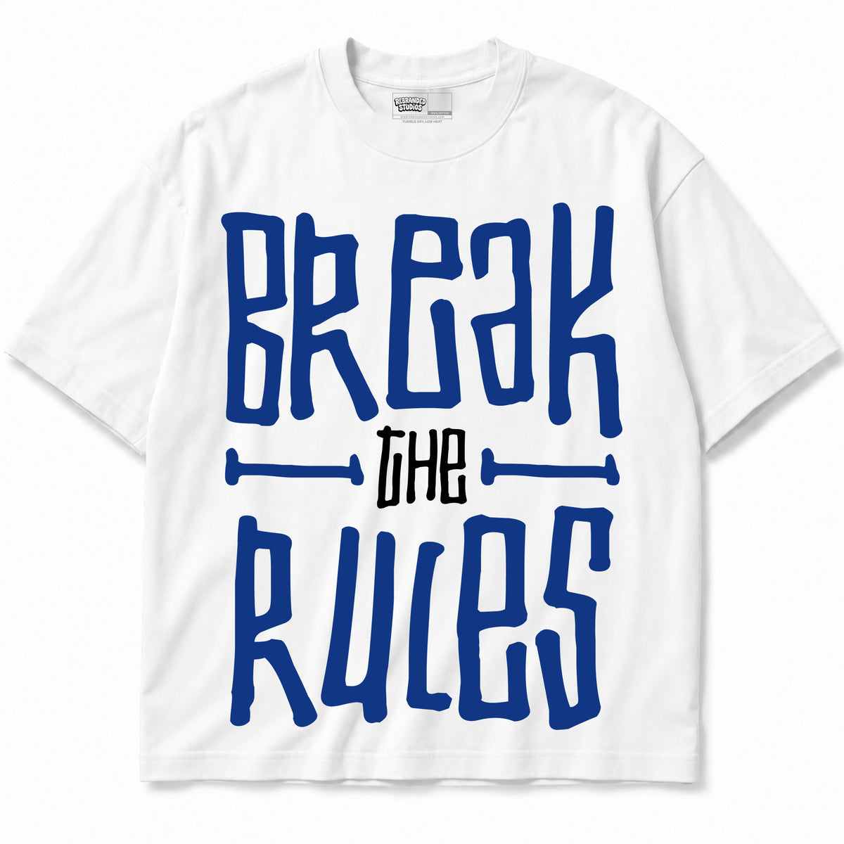 Rebranded Studios apparel — front without sneakers