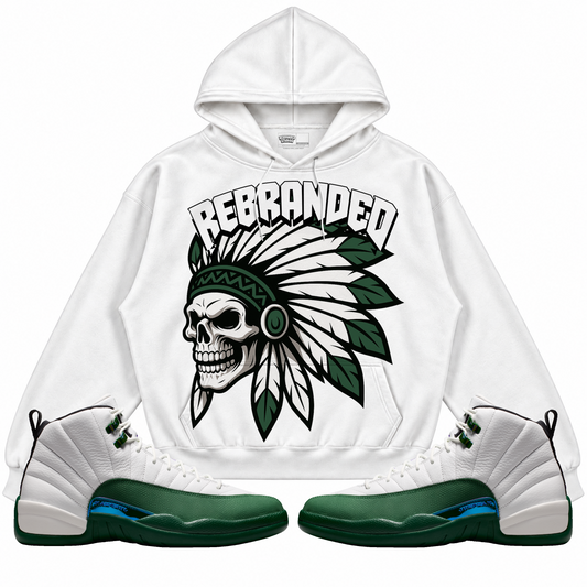 Rebranded Studios apparel — front styled with matching sneakers