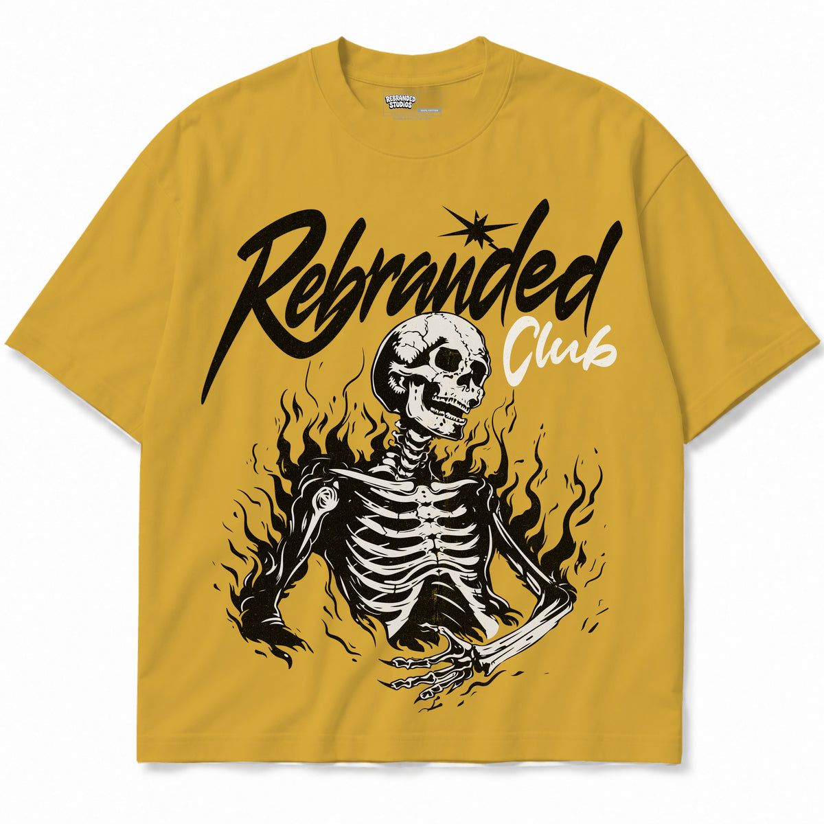 Rebranded Studios apparel — front without sneakers