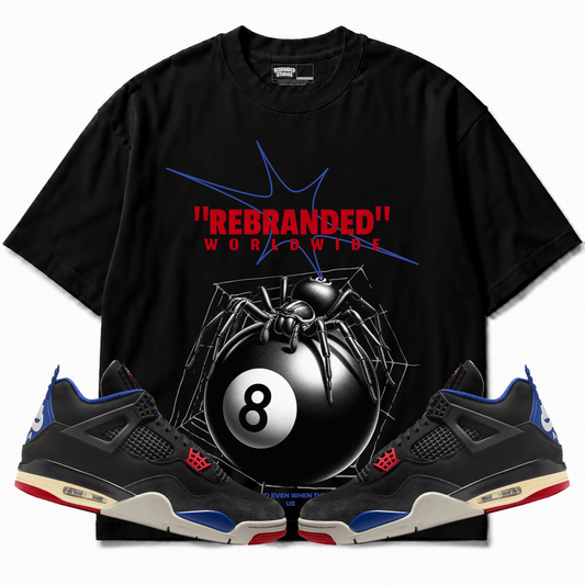 Rebranded Studios apparel — front styled with matching sneakers