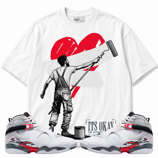 Rebranded Studios apparel — front styled with matching sneakers