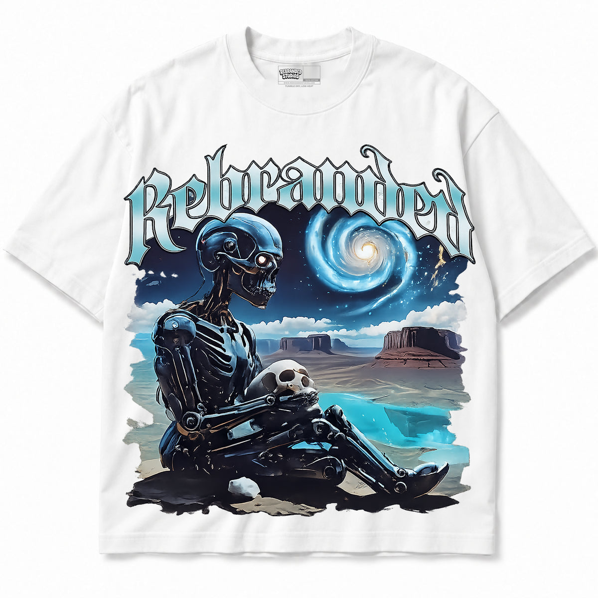Rebranded Studios apparel — front without sneakers