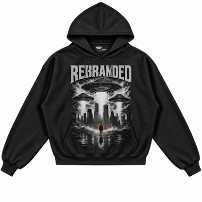 Rebranded Studios apparel — front without sneakers