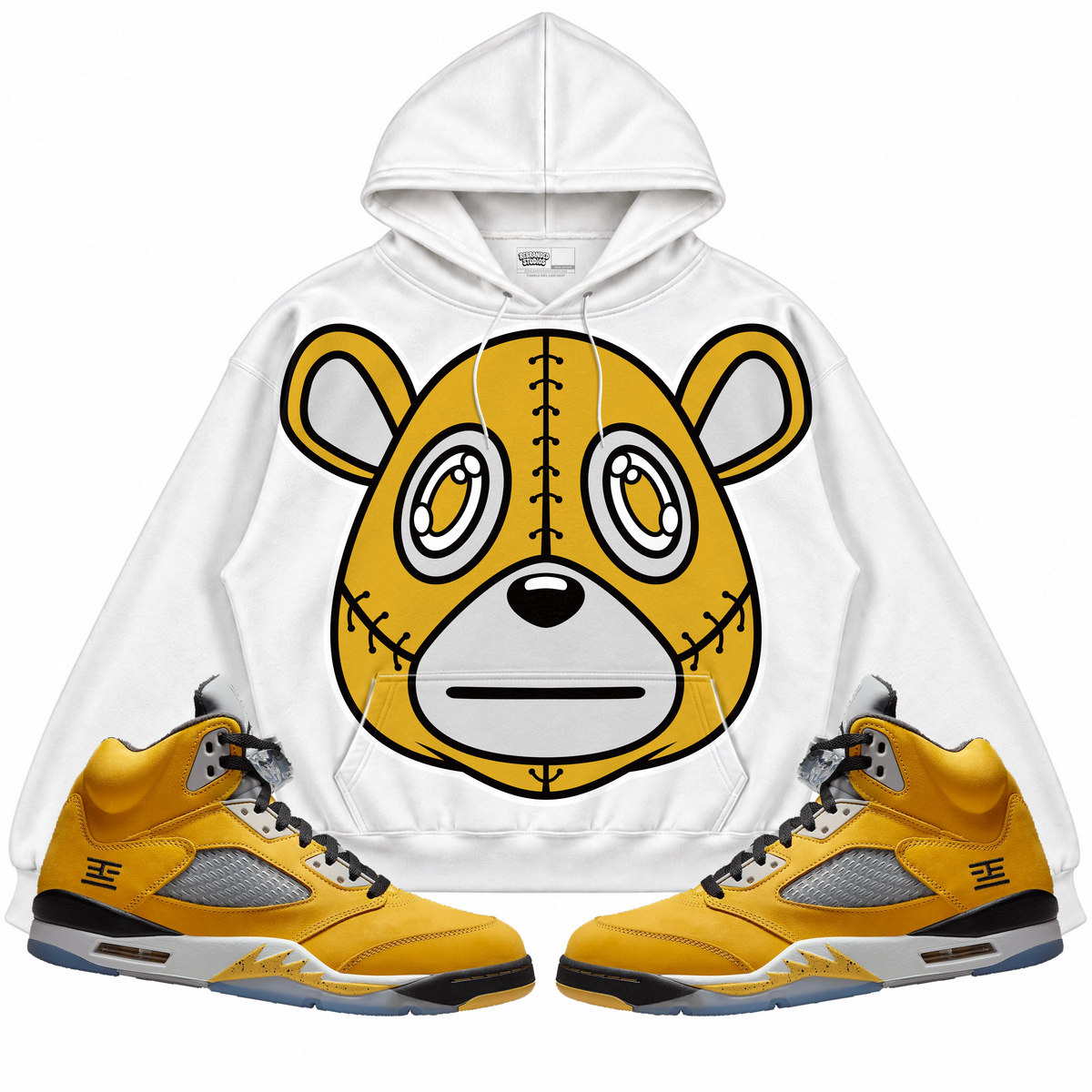 Rebranded Studios apparel — front styled with matching sneakers