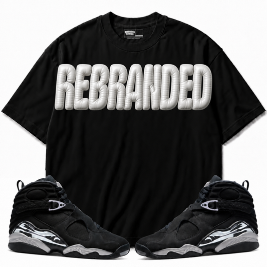 Rebranded Studios apparel — front styled with matching sneakers