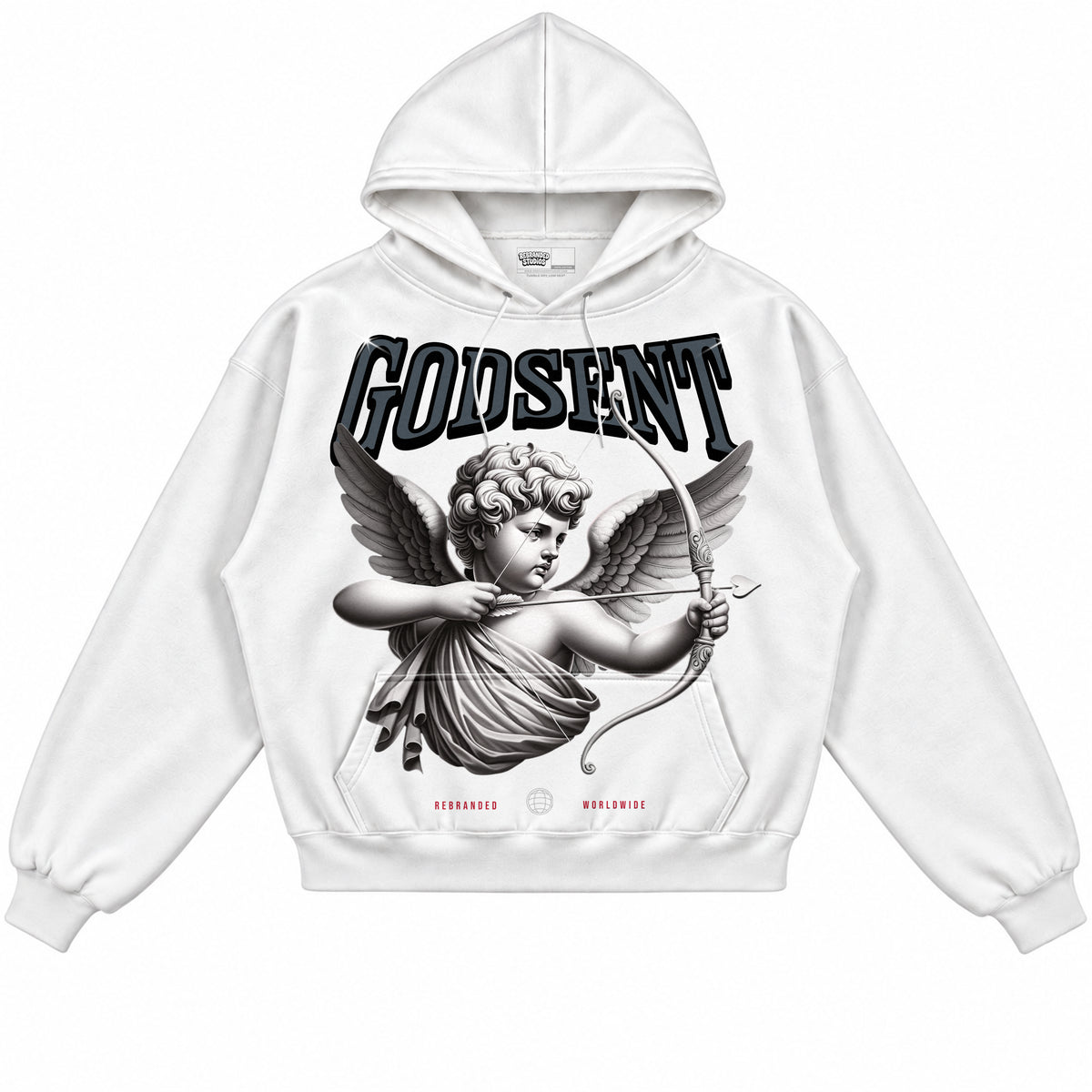 Rebranded Studios apparel — front without sneakers
