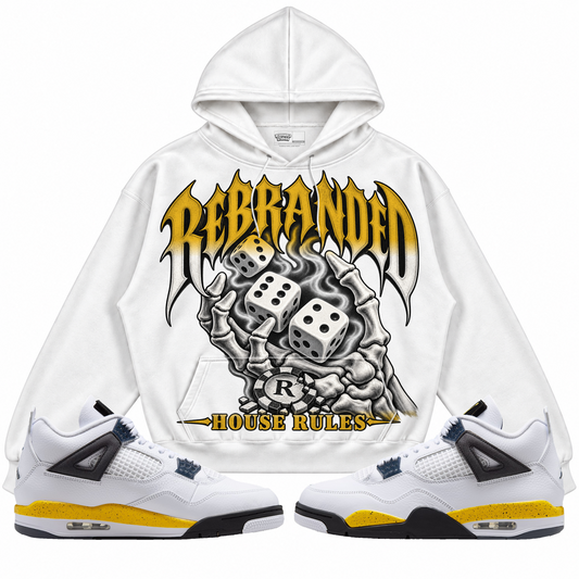 Rebranded Studios apparel — front styled with matching sneakers