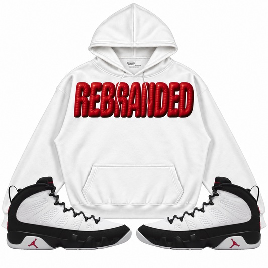 Rebranded Studios apparel — front styled with matching sneakers