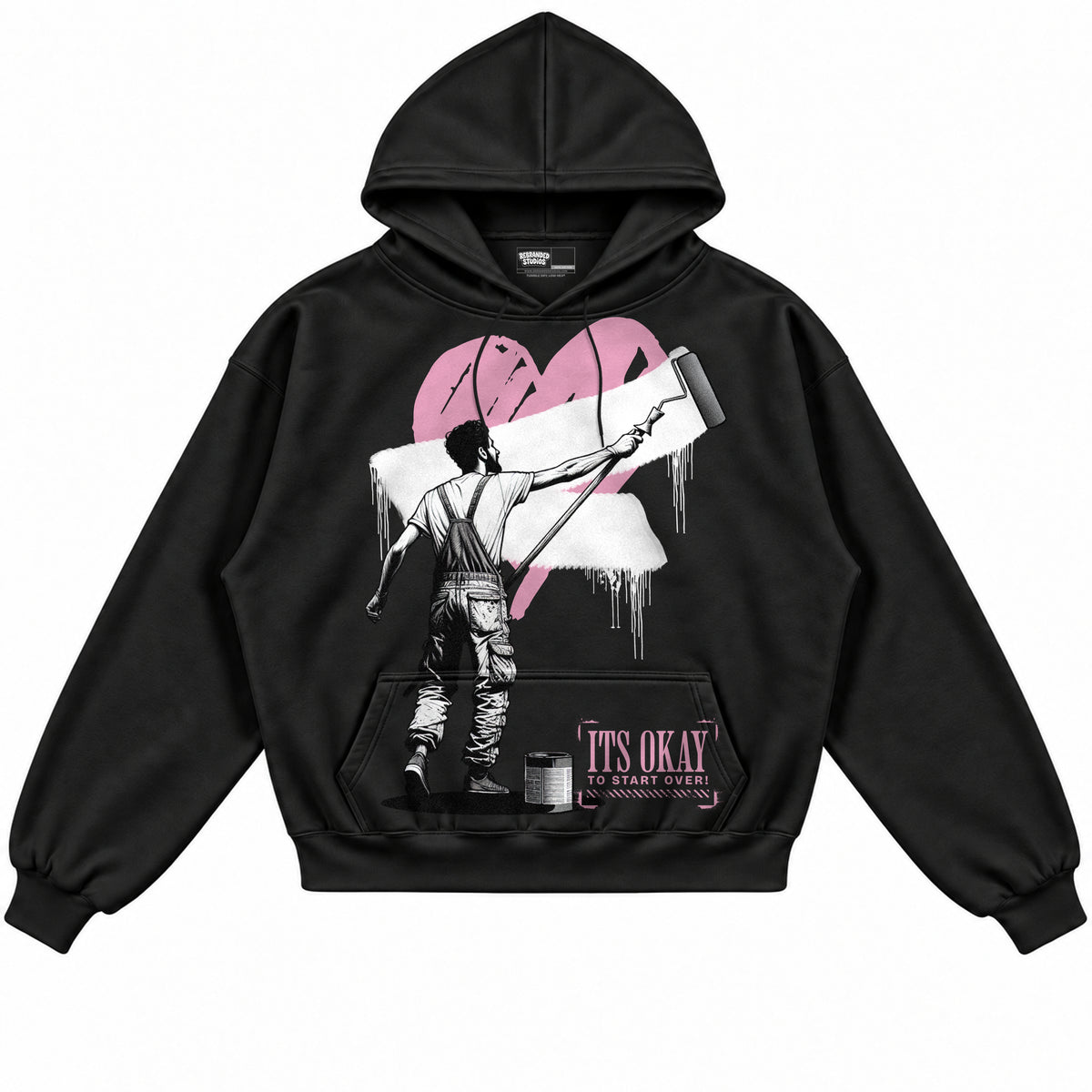 Rebranded Studios apparel — front without sneakers