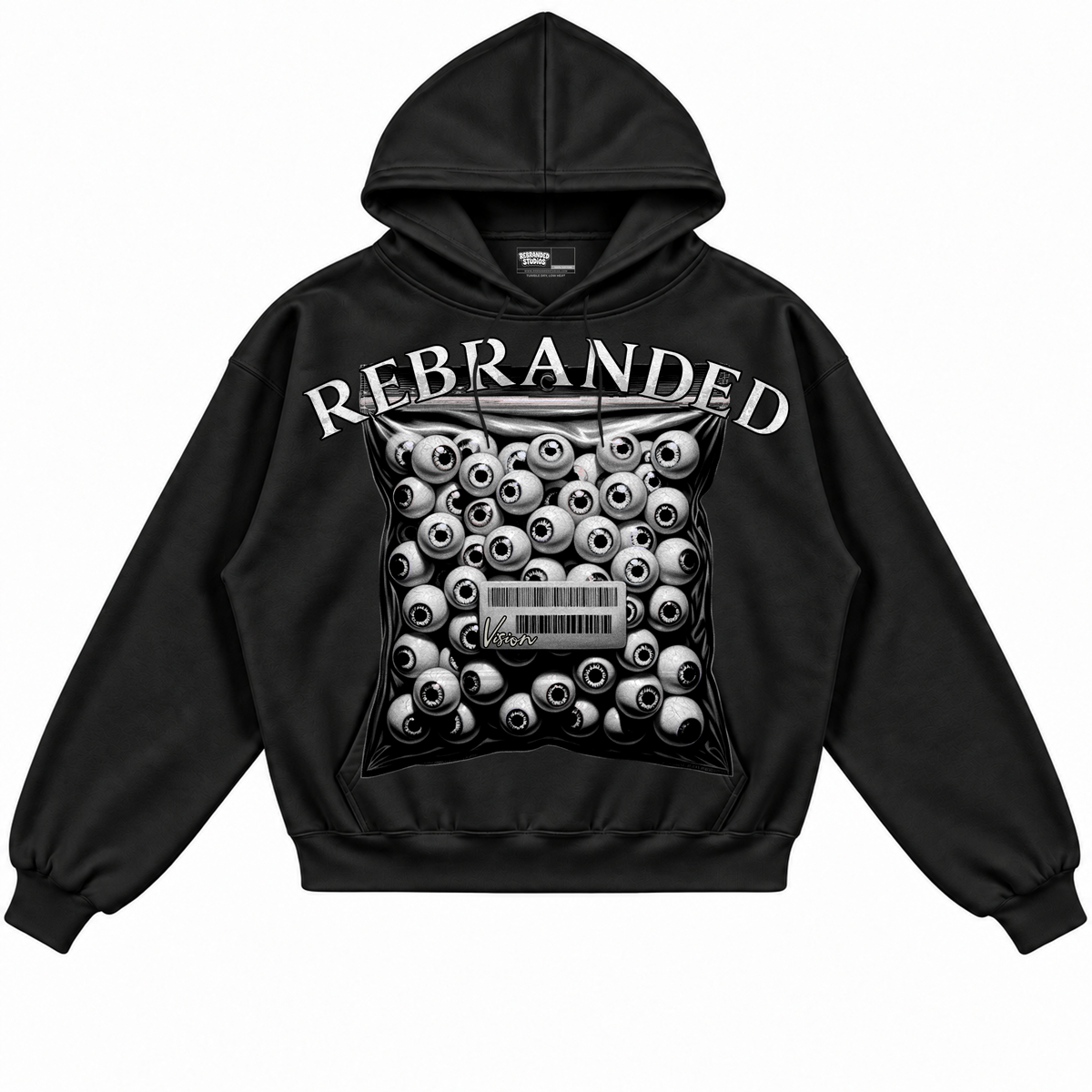 Rebranded Studios apparel — front without sneakers