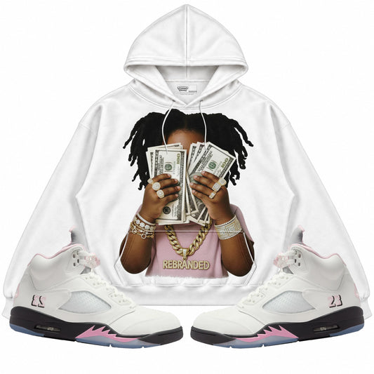 Rebranded Studios apparel — front styled with matching sneakers