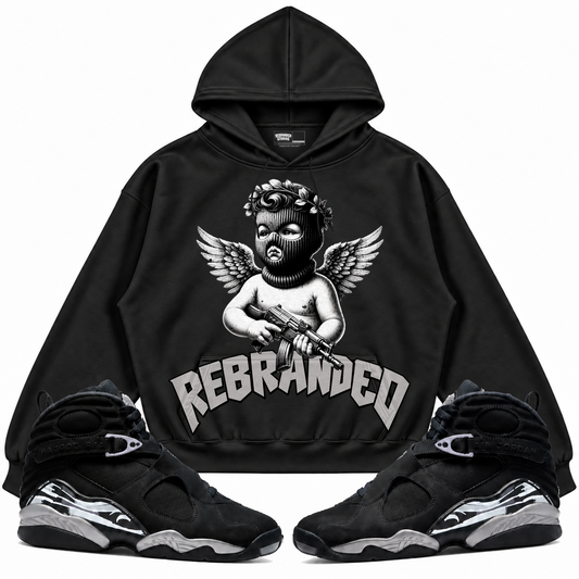 Rebranded Studios apparel — front styled with matching sneakers
