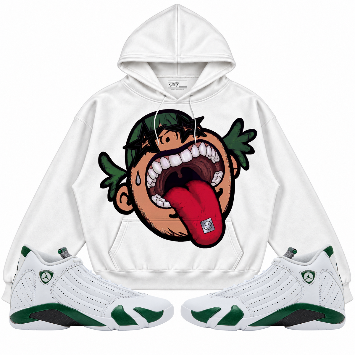 Rebranded Studios apparel — front styled with matching sneakers