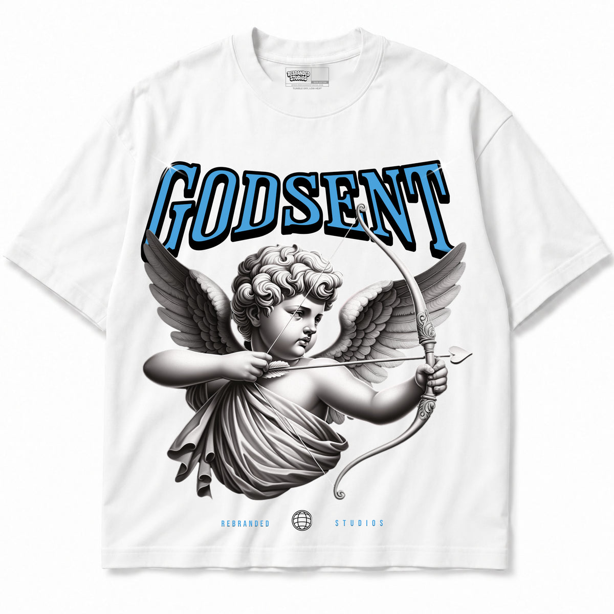 Rebranded Studios apparel — front without sneakers