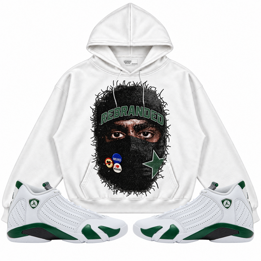 Rebranded Studios apparel — front styled with matching sneakers