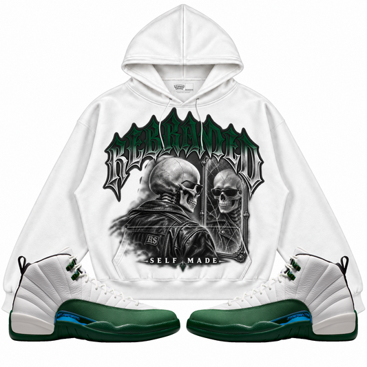 Rebranded Studios apparel — front styled with matching sneakers