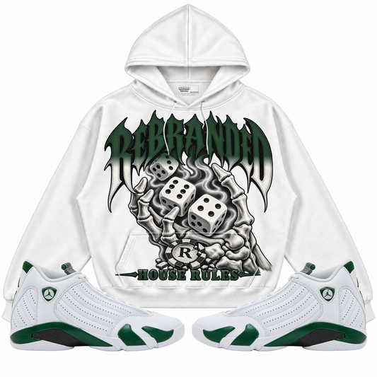 Rebranded Studios apparel — front styled with matching sneakers