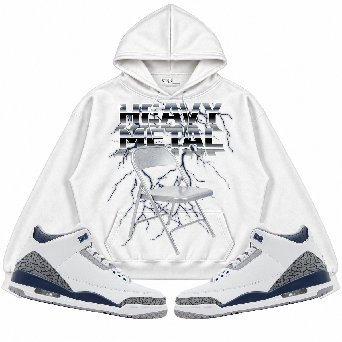 Rebranded Studios apparel — front styled with matching sneakers