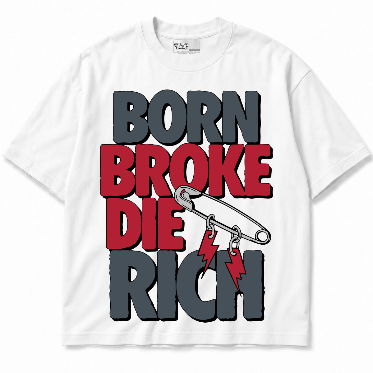 Rebranded Studios apparel — front without sneakers