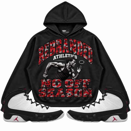 Rebranded Studios apparel — front styled with matching sneakers