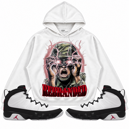 Rebranded Studios apparel — front styled with matching sneakers