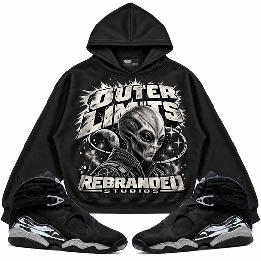 Rebranded Studios apparel — front styled with matching sneakers