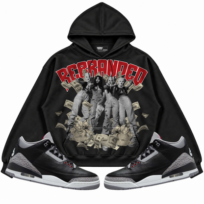 Rebranded Studios apparel — front styled with matching sneakers