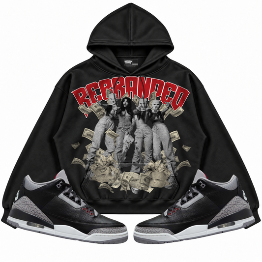 Rebranded Studios apparel — front styled with matching sneakers