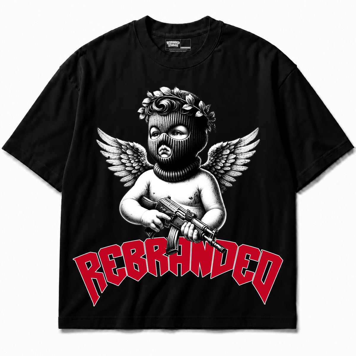 Rebranded Studios apparel — front without sneakers