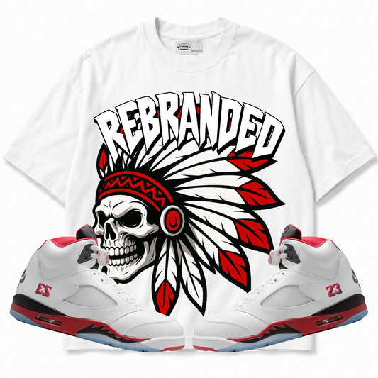 Rebranded Studios apparel — front styled with matching sneakers