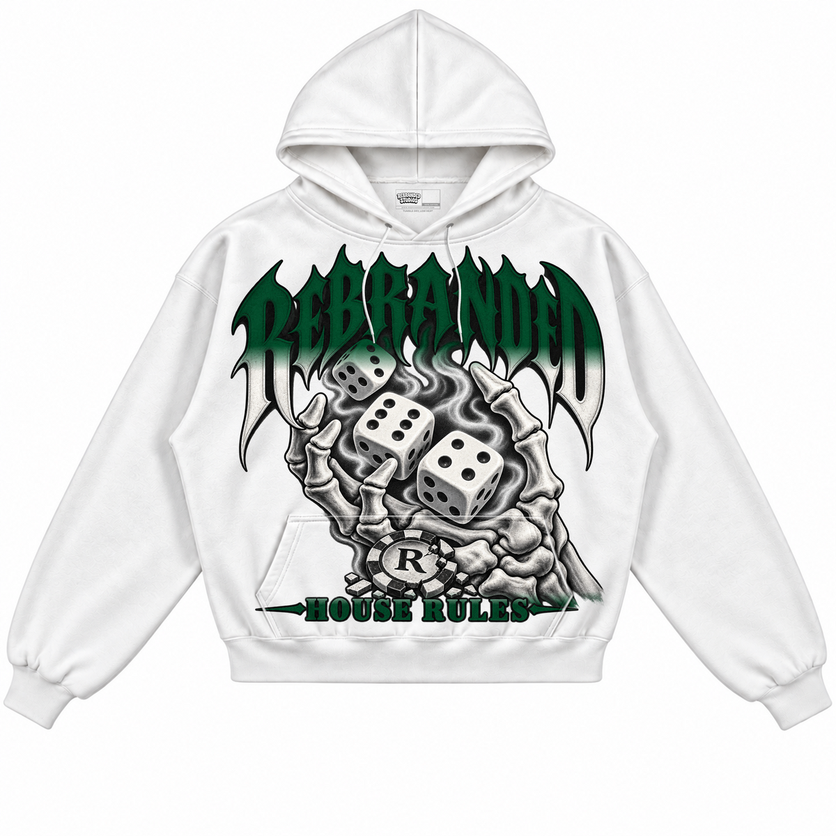 Rebranded Studios apparel — front without sneakers