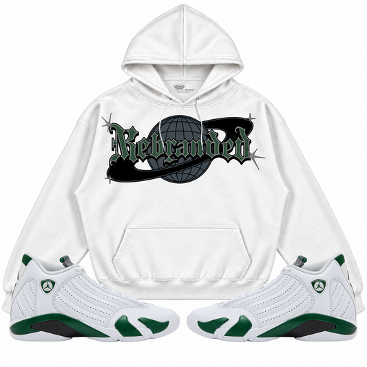 Rebranded Studios apparel — front styled with matching sneakers