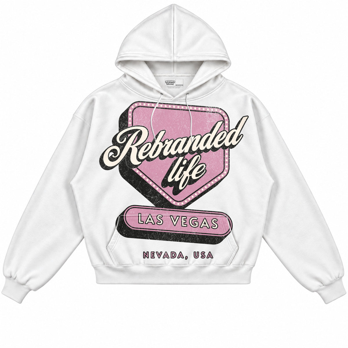Rebranded Studios apparel — front without sneakers