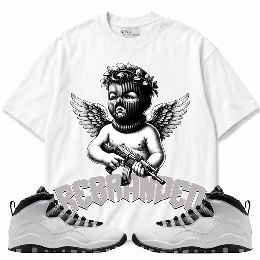 Rebranded Studios apparel — front styled with matching sneakers
