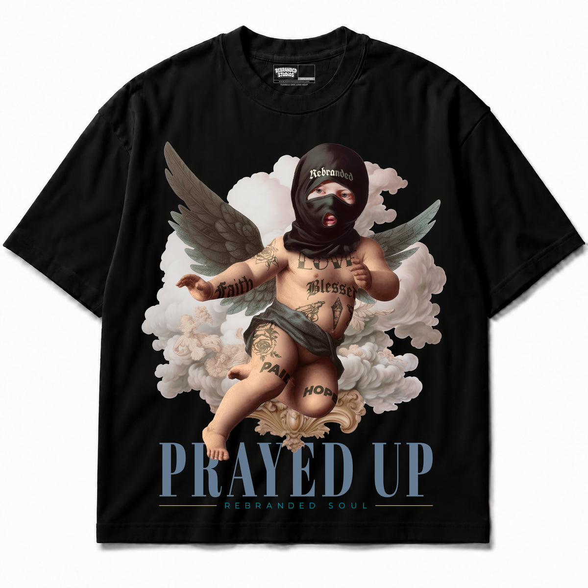 Rebranded Studios apparel — front without sneakers