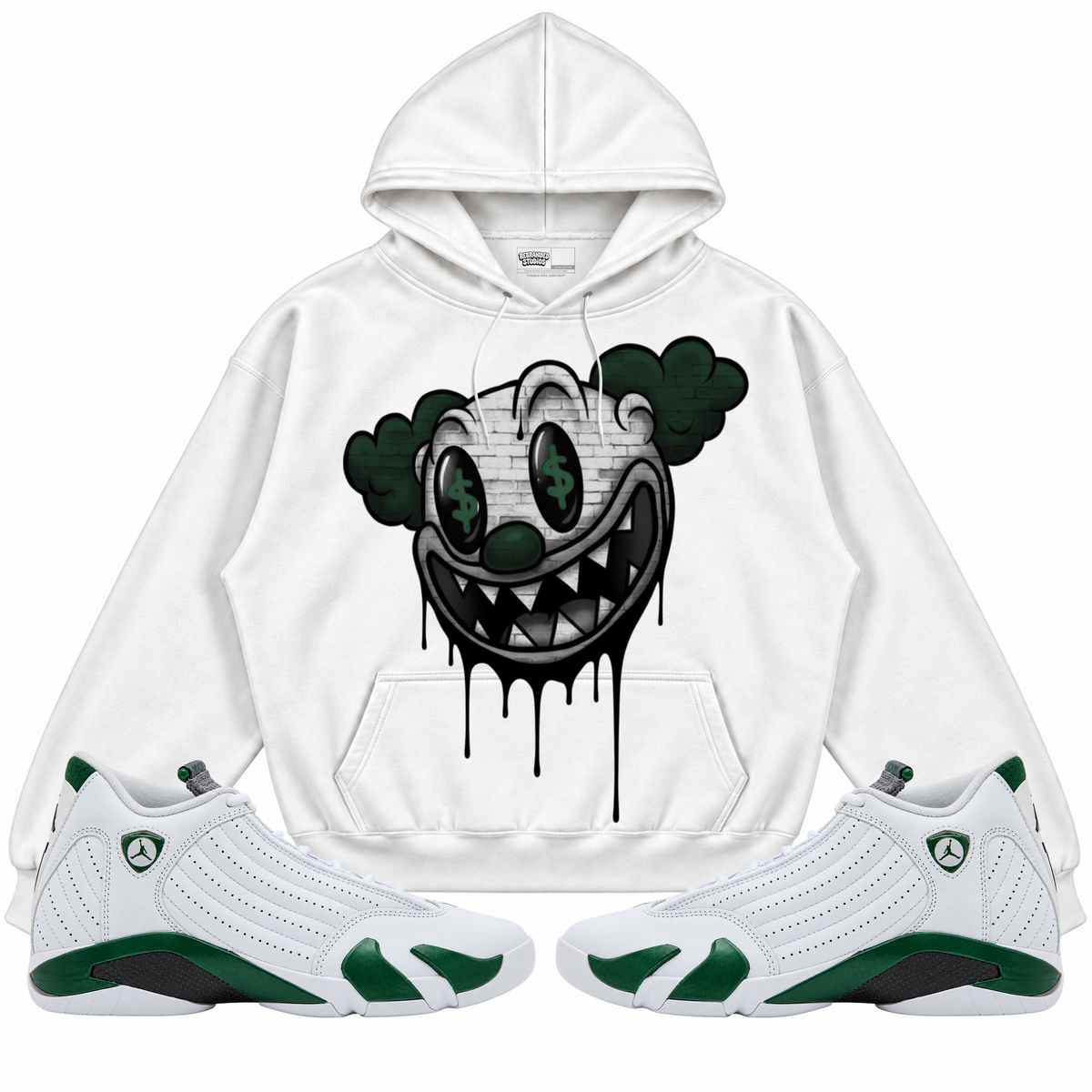 Rebranded Studios apparel — front styled with matching sneakers